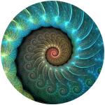 Sacred spiral in peacock colors Healing, Health & Leisure logo