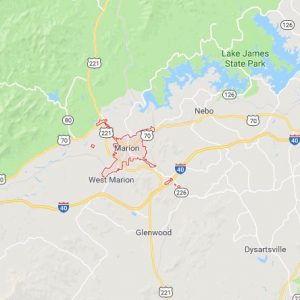 Google map of Marion, North Carolina